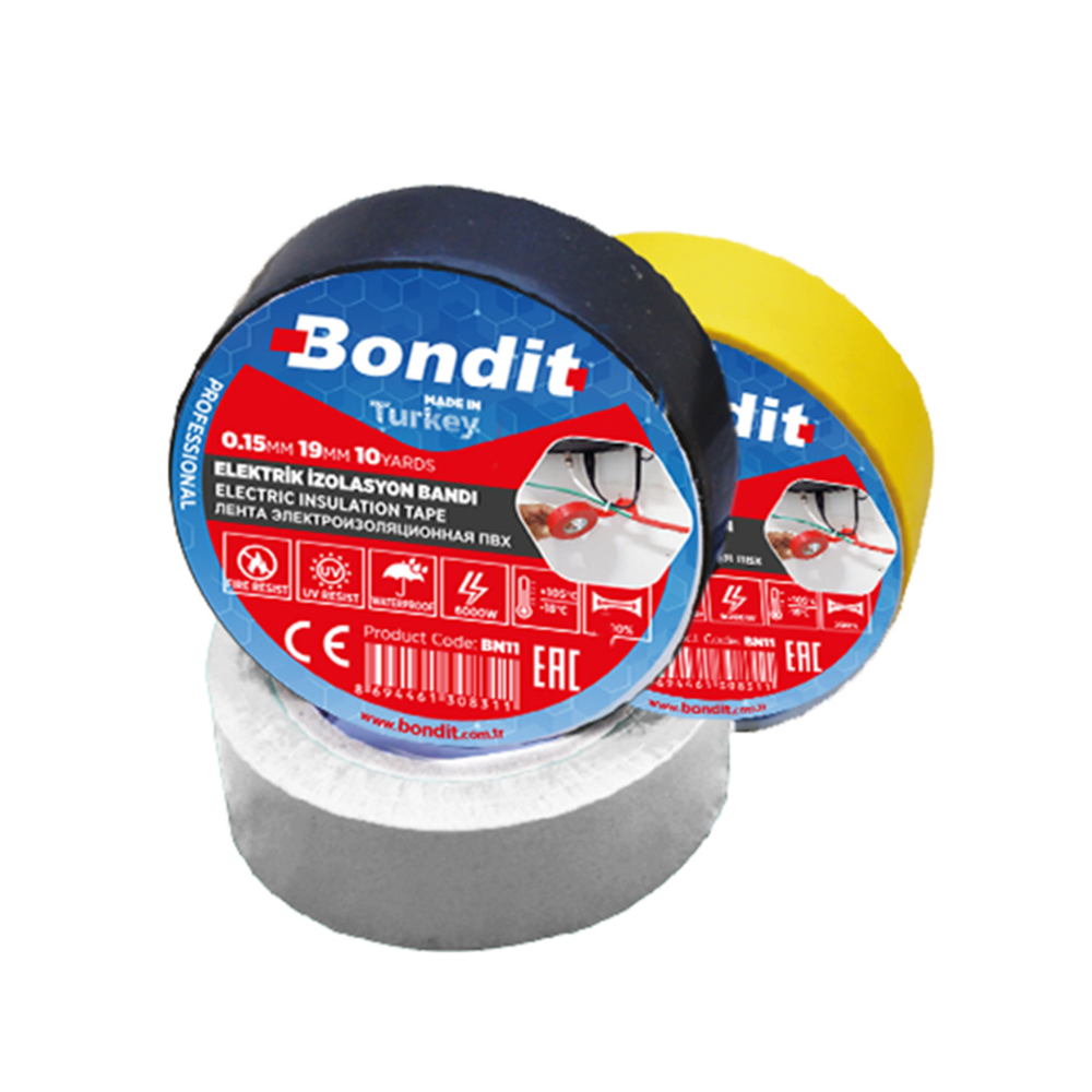 BN11W BONDİT ELEKTRİK BANTI BEYAZ 10YARDS