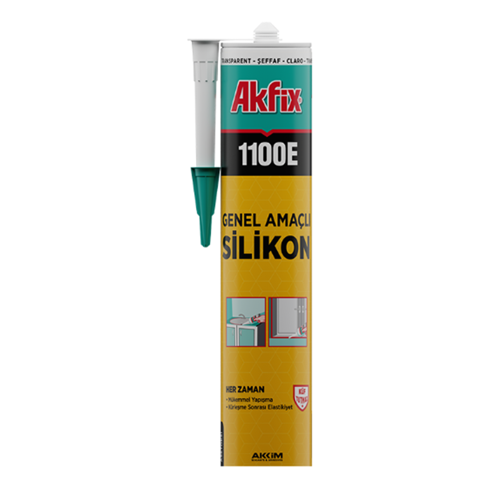 IML585 AKFİX 1100E GENEL AMAÇLI SİLİKON 280GR ŞEFFAF*24