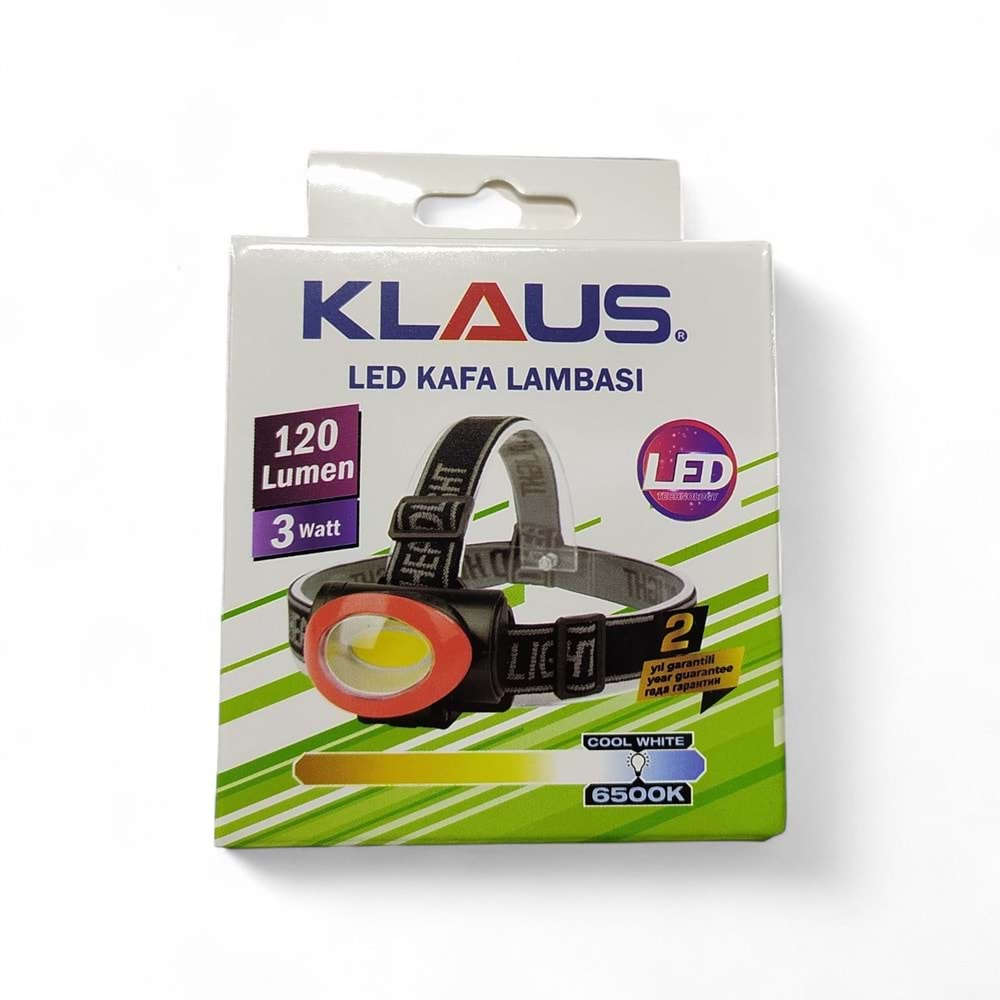 KE47705 KLAUS PİLLİ KAFA LAMBASI 3W 120LUMEN