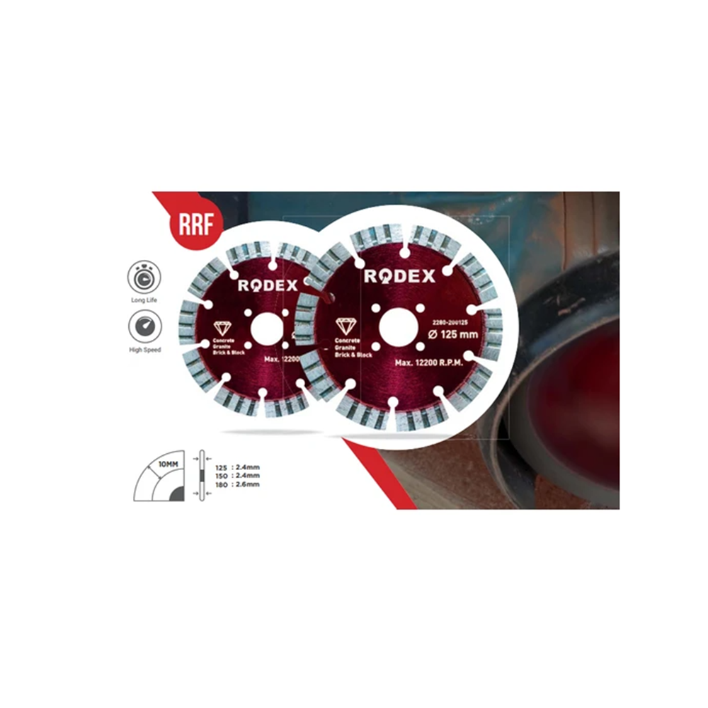 RRF115 RODEX ELMAS KESME DİSKİ LAZER KAYNAKLI 115MM*20