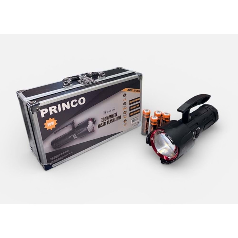 PRINCO PR2530 EL FENERİ ŞARJLI 30W ALÜMİNYUM KUTU*10