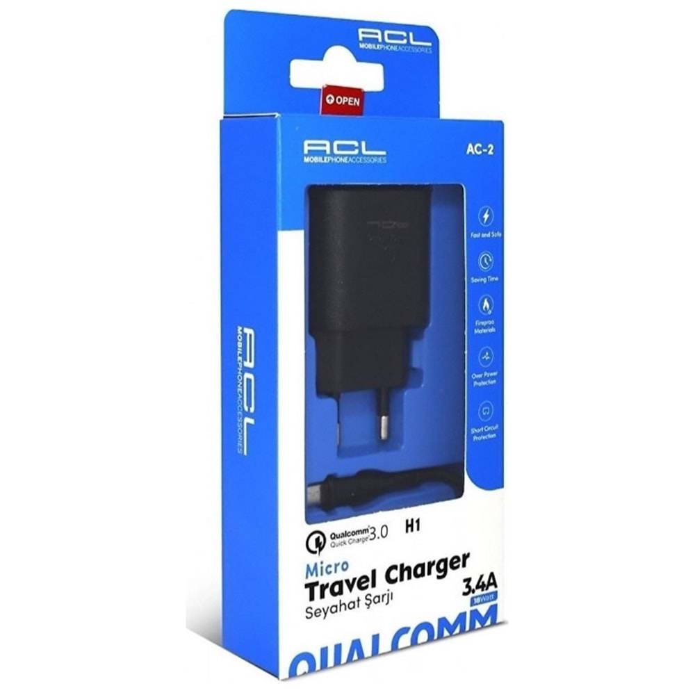 AC2 H1 ACL ŞARJ BAŞLIK+KABLO MİKRO 18 W*10