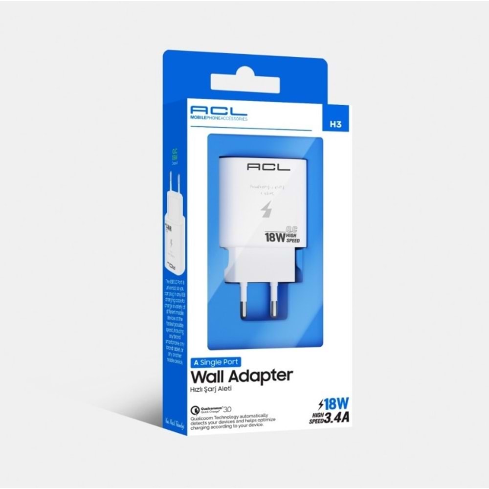 AC2 H3 ACL HIZLI ŞARJ BAŞLIK 18 W*10