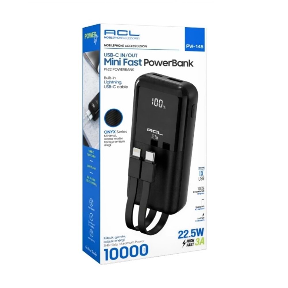 PW145 ACL POWERBANK 22.5W 10000 mAH*100